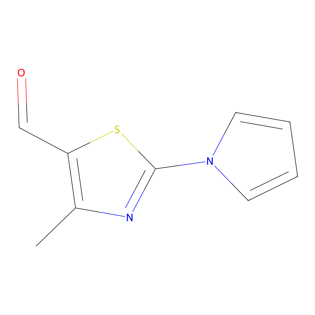 4-methyl-2-(1H-pyrrol-1-yl)-1,3-thiazole-5-carbaldehyde molecular structure, CAS 1774901-15-3