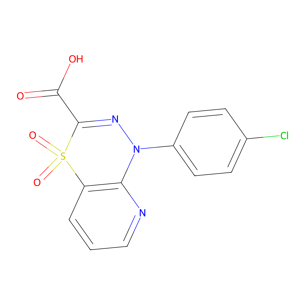 1-(4-chlorophenyl)-1H-pyrido[2,3-e][1,3,4]thiadiazine-3-carboxylic acid 4,4-dioxide molecular structure, CAS 1774901-24-4