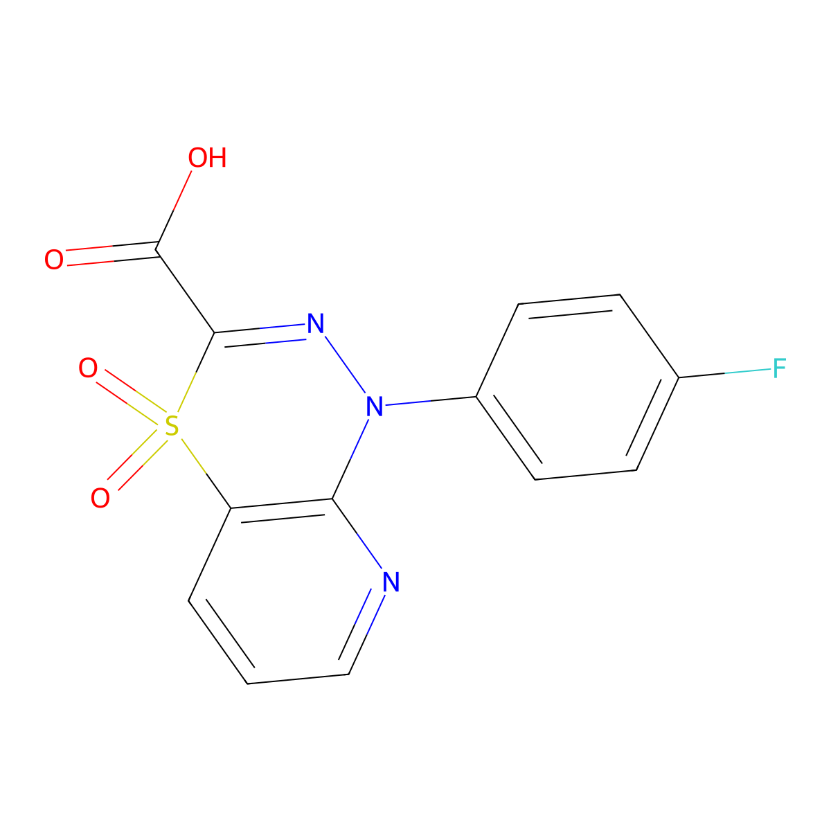 1-(4-fluorophenyl)-1H-pyrido[2,3-e][1,3,4]thiadiazine-3-carboxylic acid 4,4-dioxide molecular structure, CAS 1774901-28-8