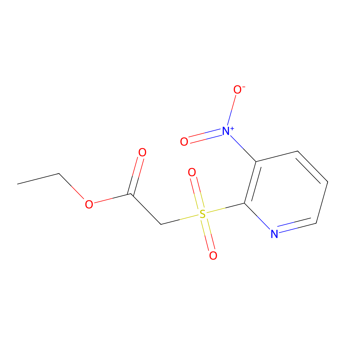 Ethyl [(3-nitropyridin-2-yl)sulfonyl]acetate molecular structure, CAS 1774901-38-0