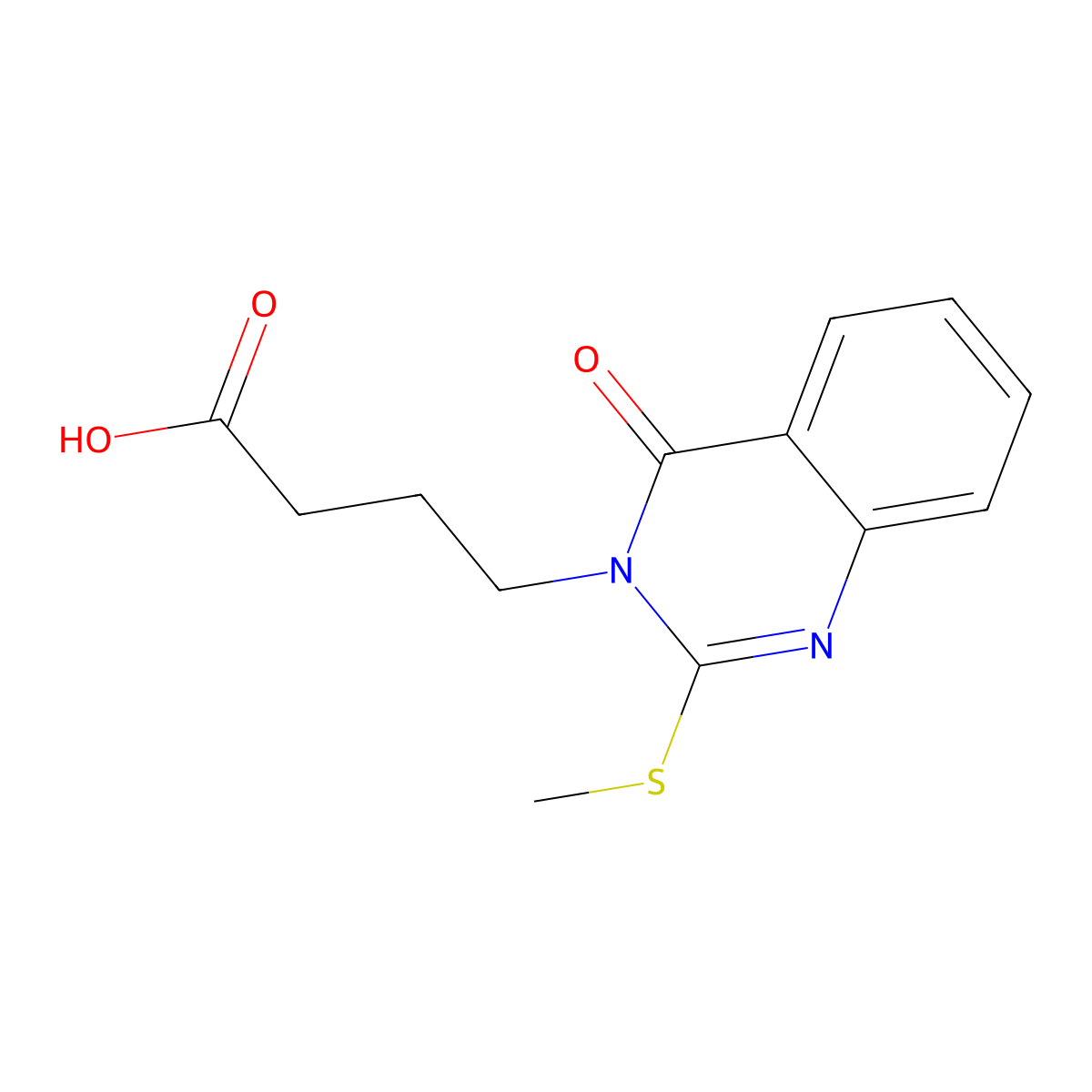 4-[2-(methylthio)-4-oxoquinazolin-3(4H)-yl]butanoic acid molecular structure, CAS 1774901-47-1