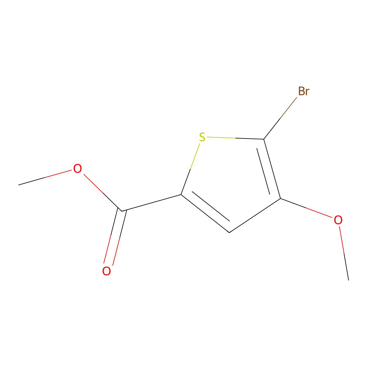 Methyl 5-bromo-4-methoxythiophene-2-carboxylate molecular structure, CAS 1774901-53-9