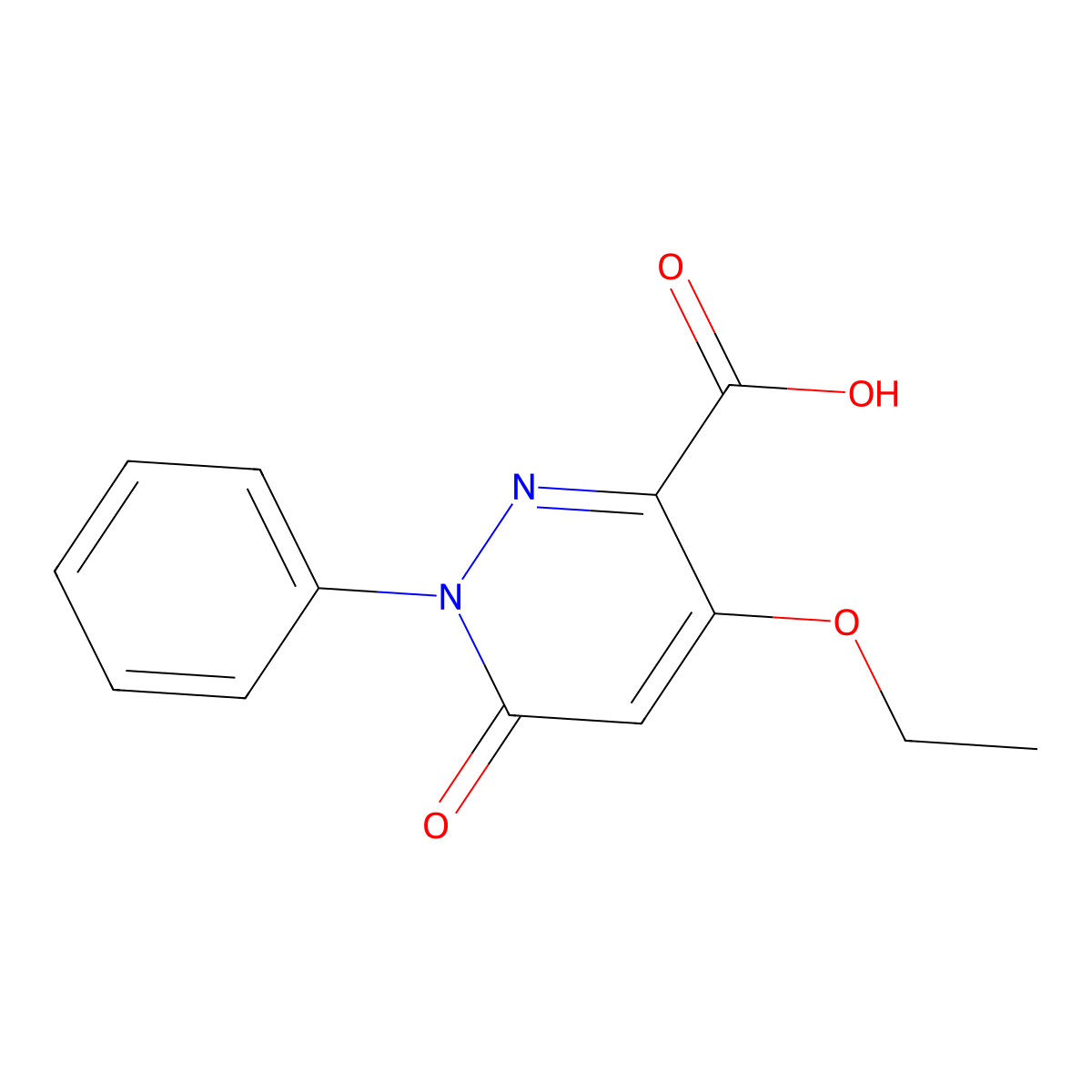 4-Ethoxy-6-oxo-1-phenyl-1,6-dihydropyridazine-3-carboxylic acid molecular structure, CAS 1774901-54-0