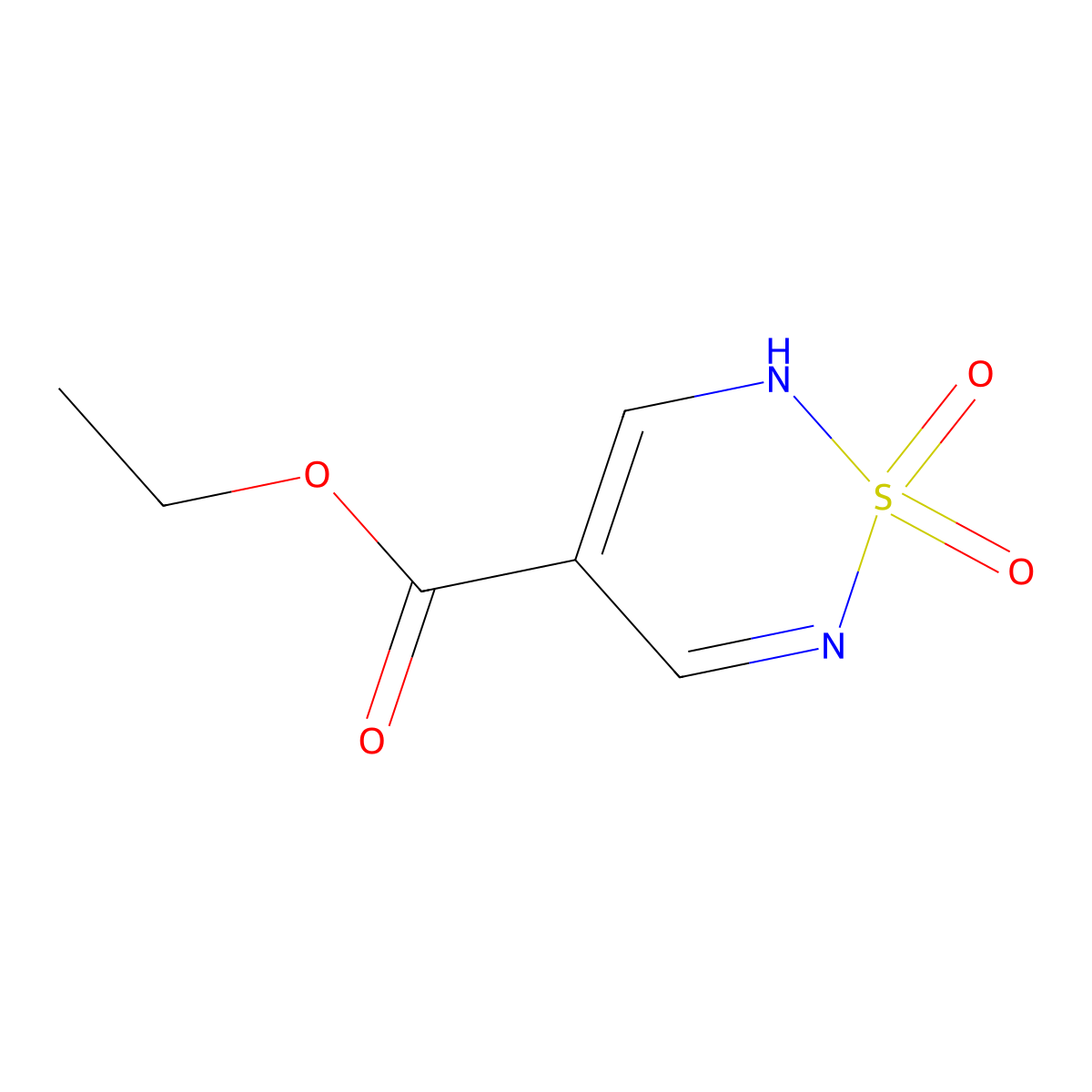 ethyl 2H-1,2,6-thiadiazine-4-carboxylate 1,1-dioxide molecular structure, CAS 1774901-68-6