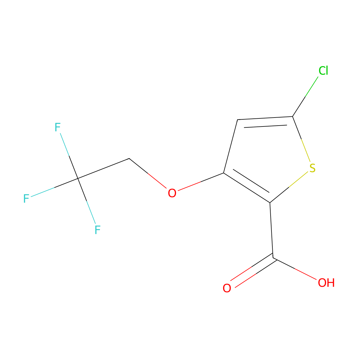 5-Chloro-3-(2,2,2-trifluoroethoxy)thiophene-2-carboxylic acid molecular structure, CAS 1774902-56-5
