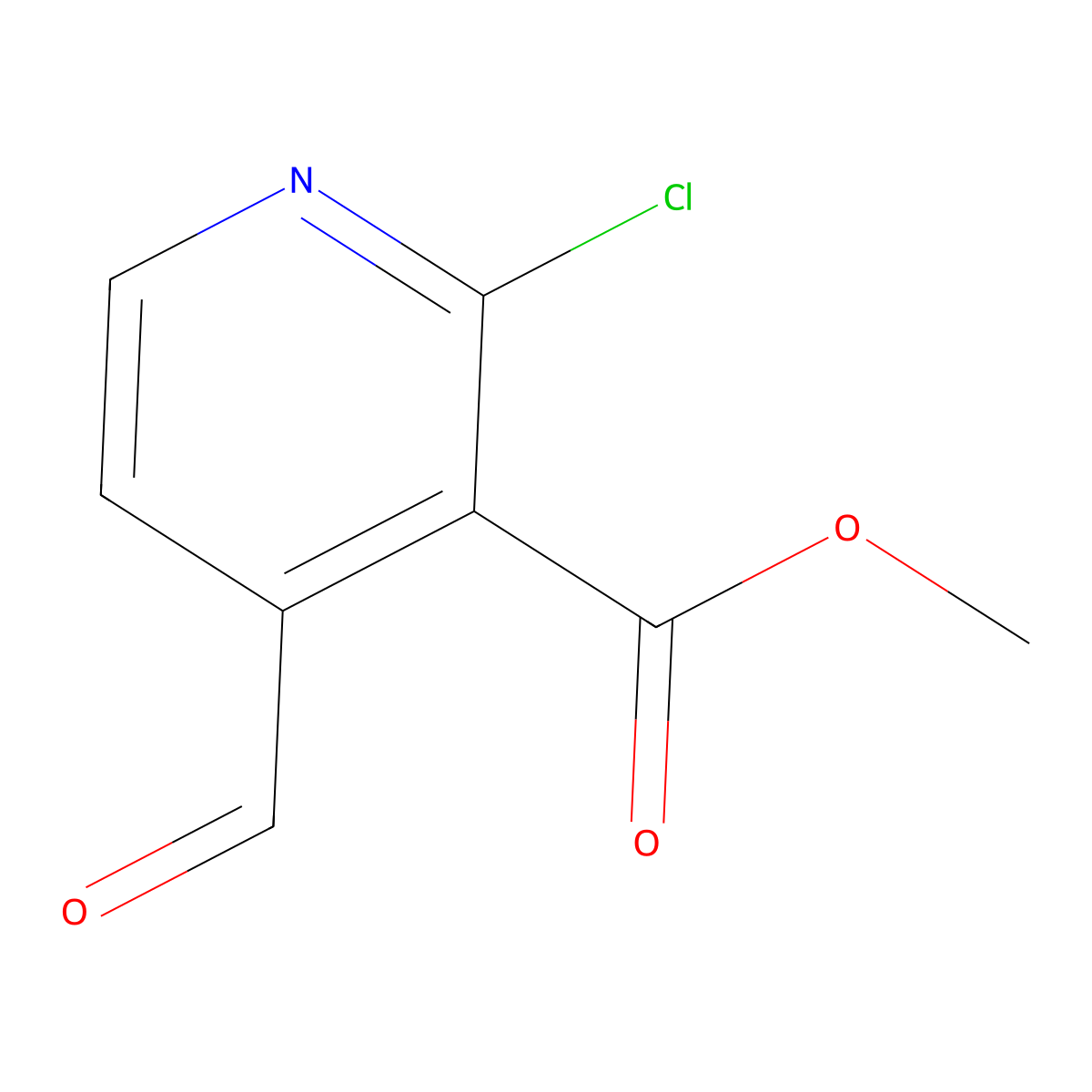 Methyl 2-chloro-4-formylnicotinate molecular structure, CAS 1774903-49-9