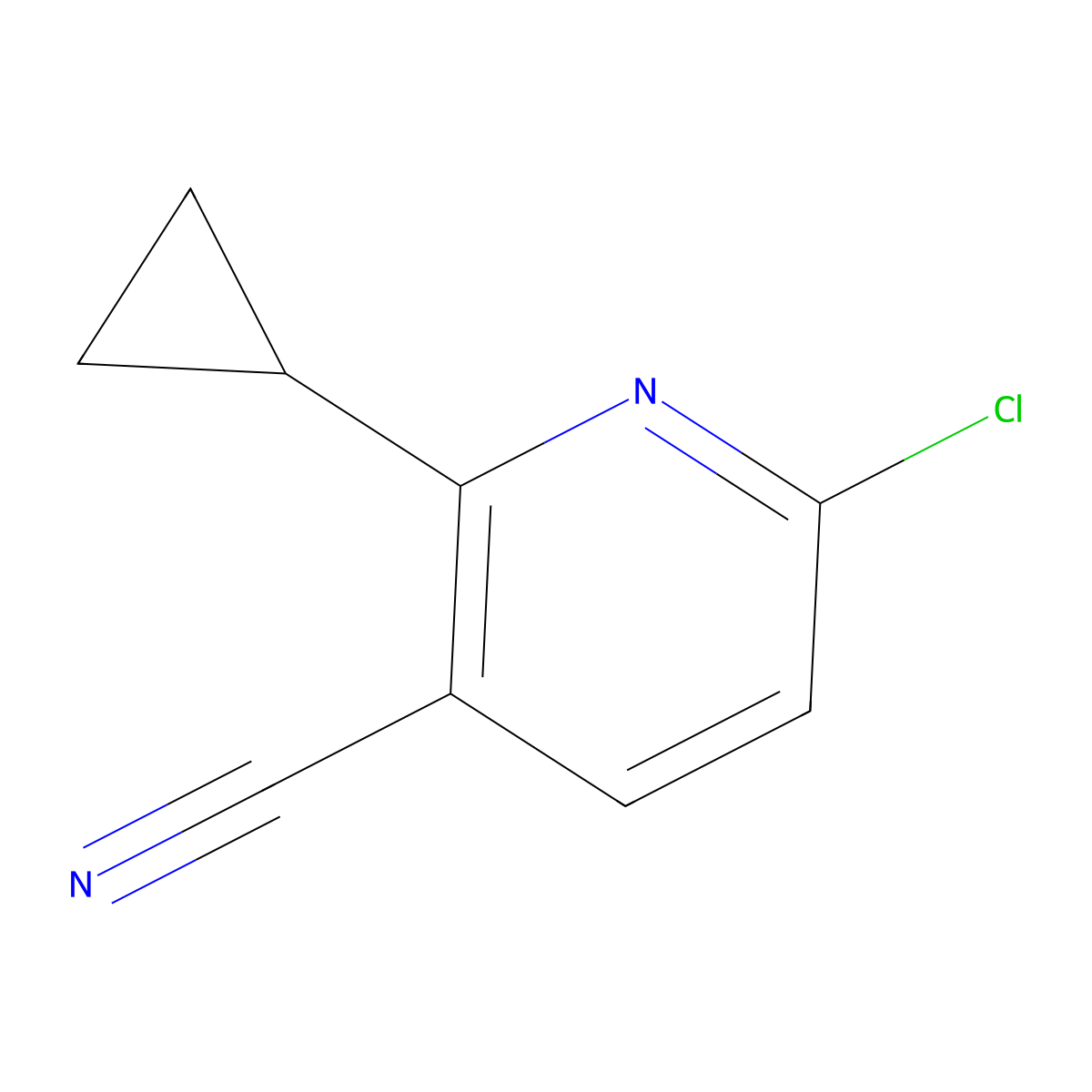 6-Chloro-2-cyclopropylnicotinonitrile molecular structure, CAS 1774903-75-1