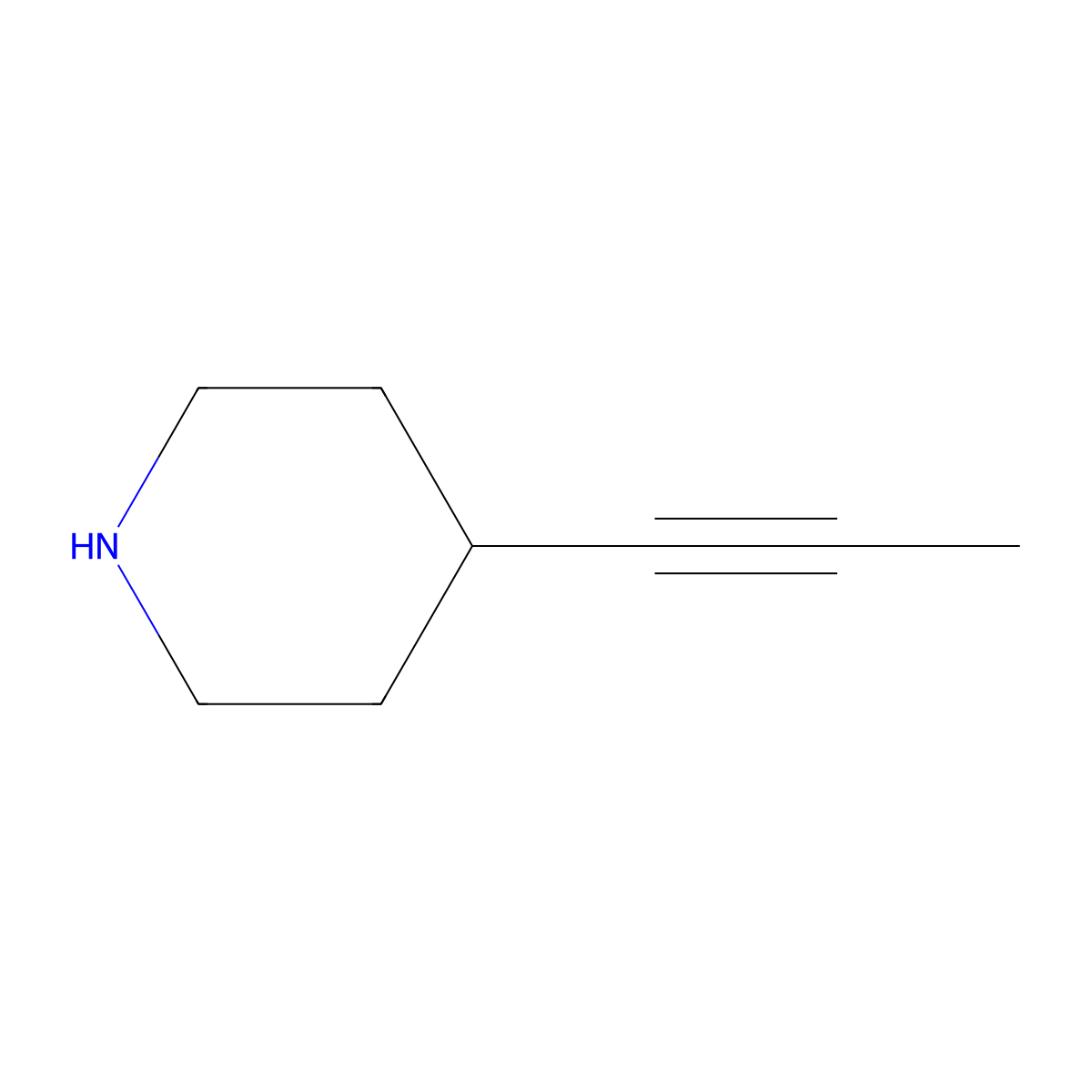 4-(Prop-1-yn-1-yl)piperidine molecular structure, CAS 1774904-33-4