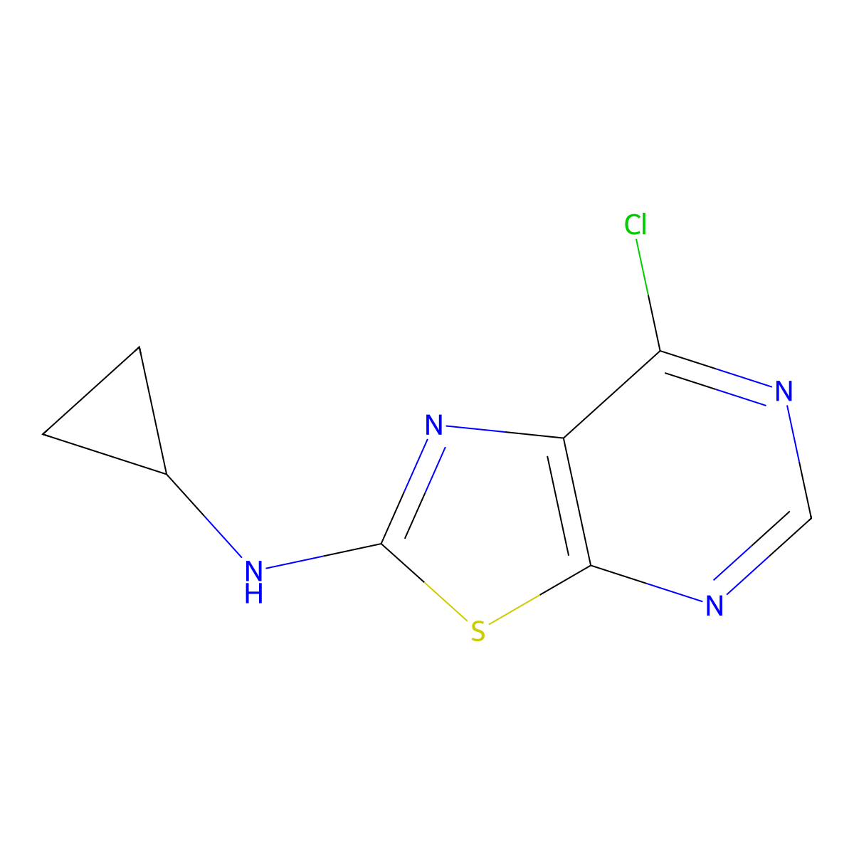 7-Chloro-N-cyclopropylthiazolo[5,4-d]pyrimidin-2-amine molecular structure, CAS 1774904-38-9
