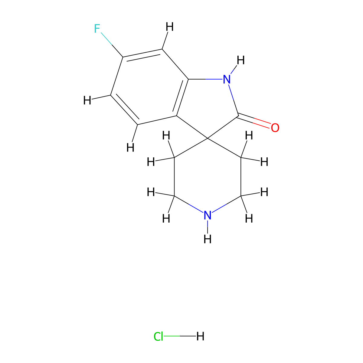 6-Fluorospiro[indoline-3,4'-piperidin]-2-one hydrochloride molecular structure, CAS 1774904-83-4