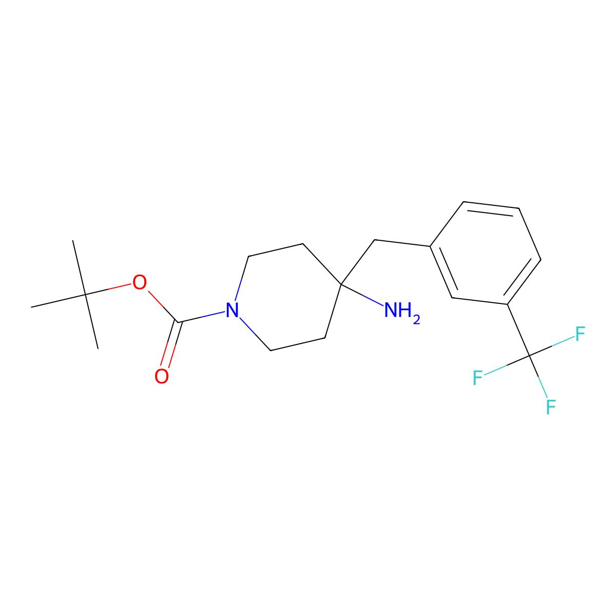 tert-Butyl 4-amino-4-(3-(trifluoromethyl)benzyl)piperidine-1-carboxylate molecular structure, CAS 1774904-88-9