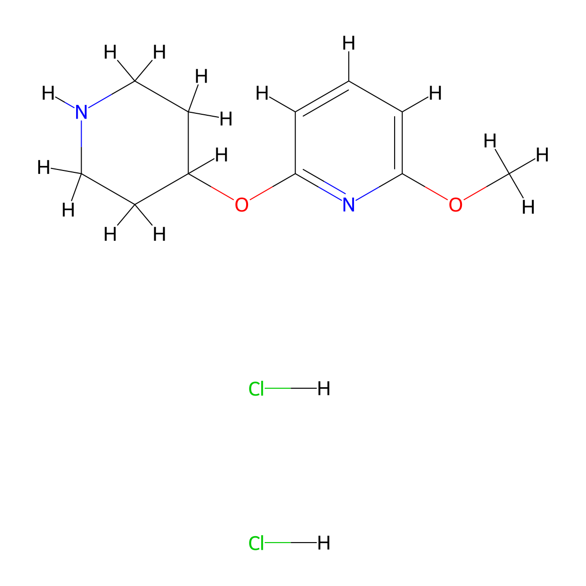 2-Methoxy-6-(piperidin-4-yloxy)pyridinedihydrochloride molecular structure, CAS 1774905-06-4