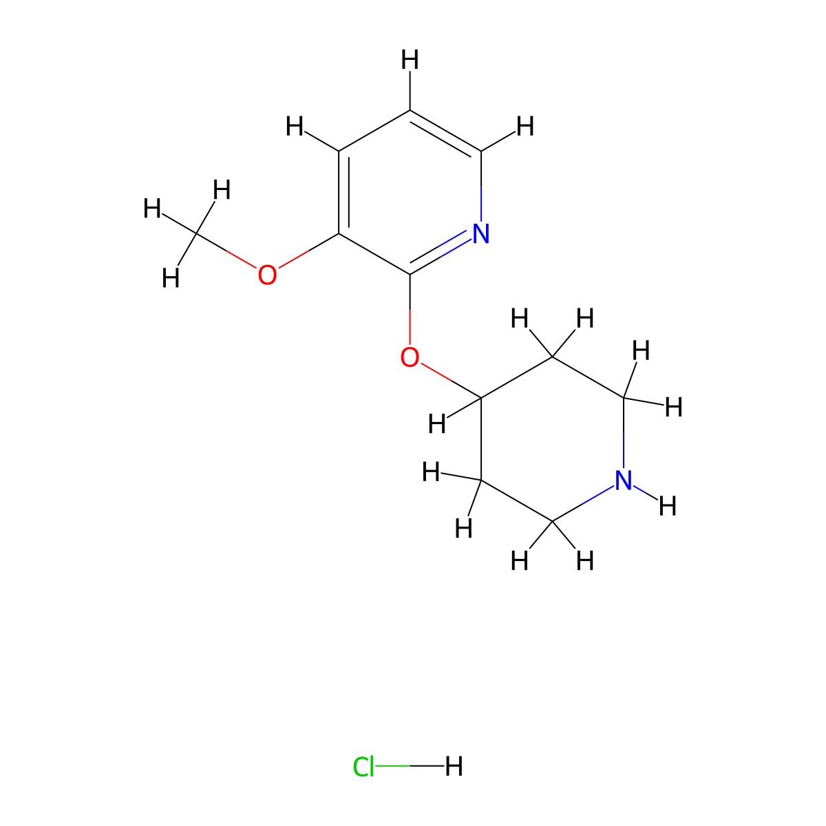 3-Methoxy-2-(piperidin-4-yloxy)pyridinehydrochloride molecular structure, CAS 1774905-16-6