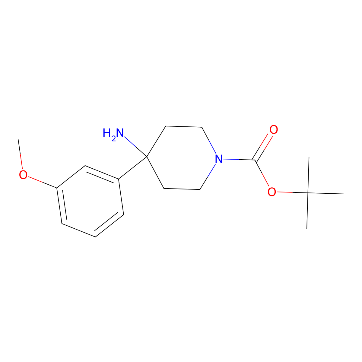 tert-Butyl 4-amino-4-(3-methoxyphenyl)piperidine-1-carboxylate molecular structure, CAS 1774905-33-7