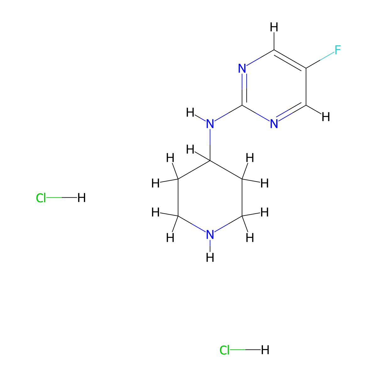 5-Fluoro-N-(piperidin-4-yl)pyrimidin-2-amine dihydrochloride molecular structure, CAS 1774905-40-6