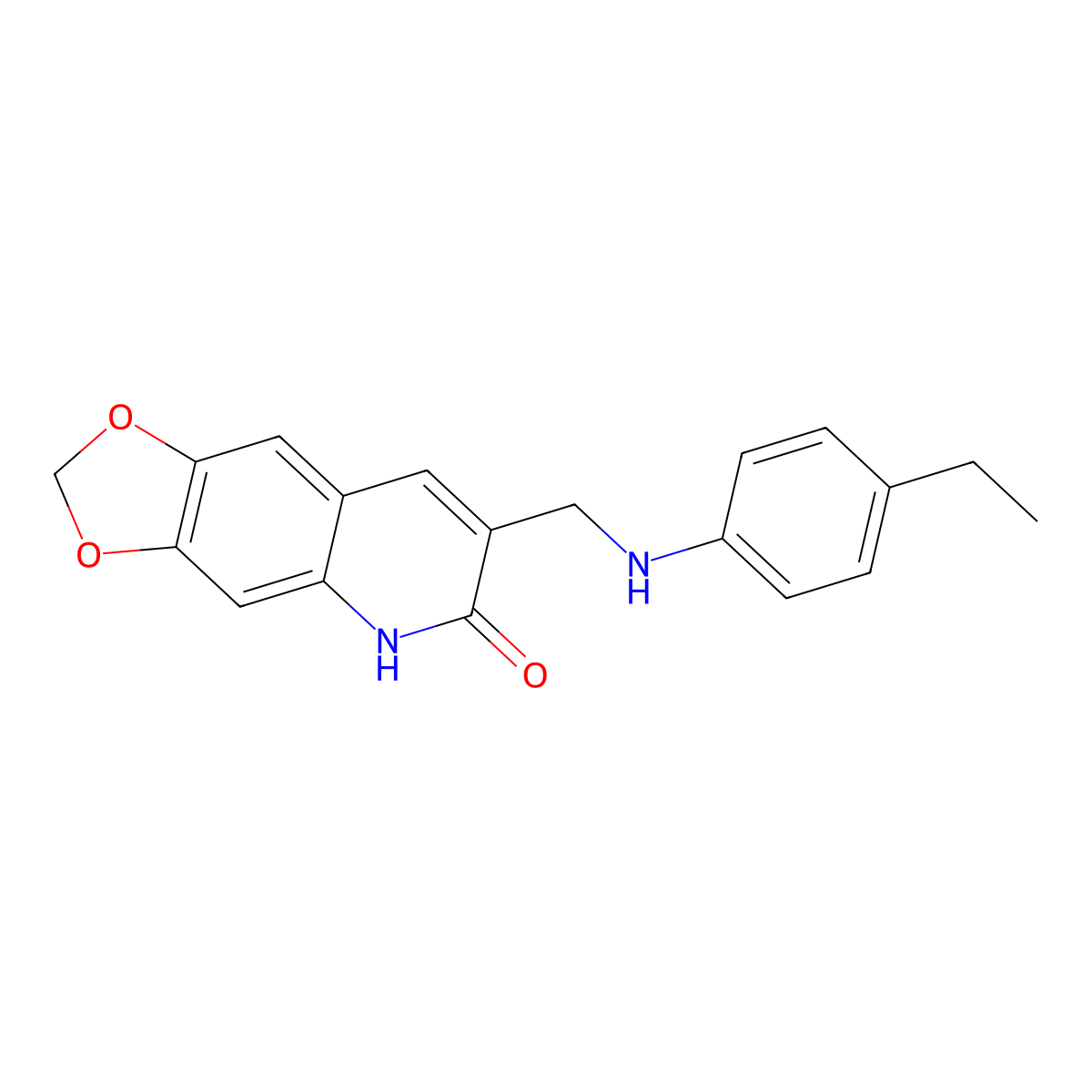 7-{[(4-ethylphenyl)amino]methyl}[1,3]dioxolo[4,5-g]quinolin-6(5H)-one molecular structure, CAS 1774905-60-0