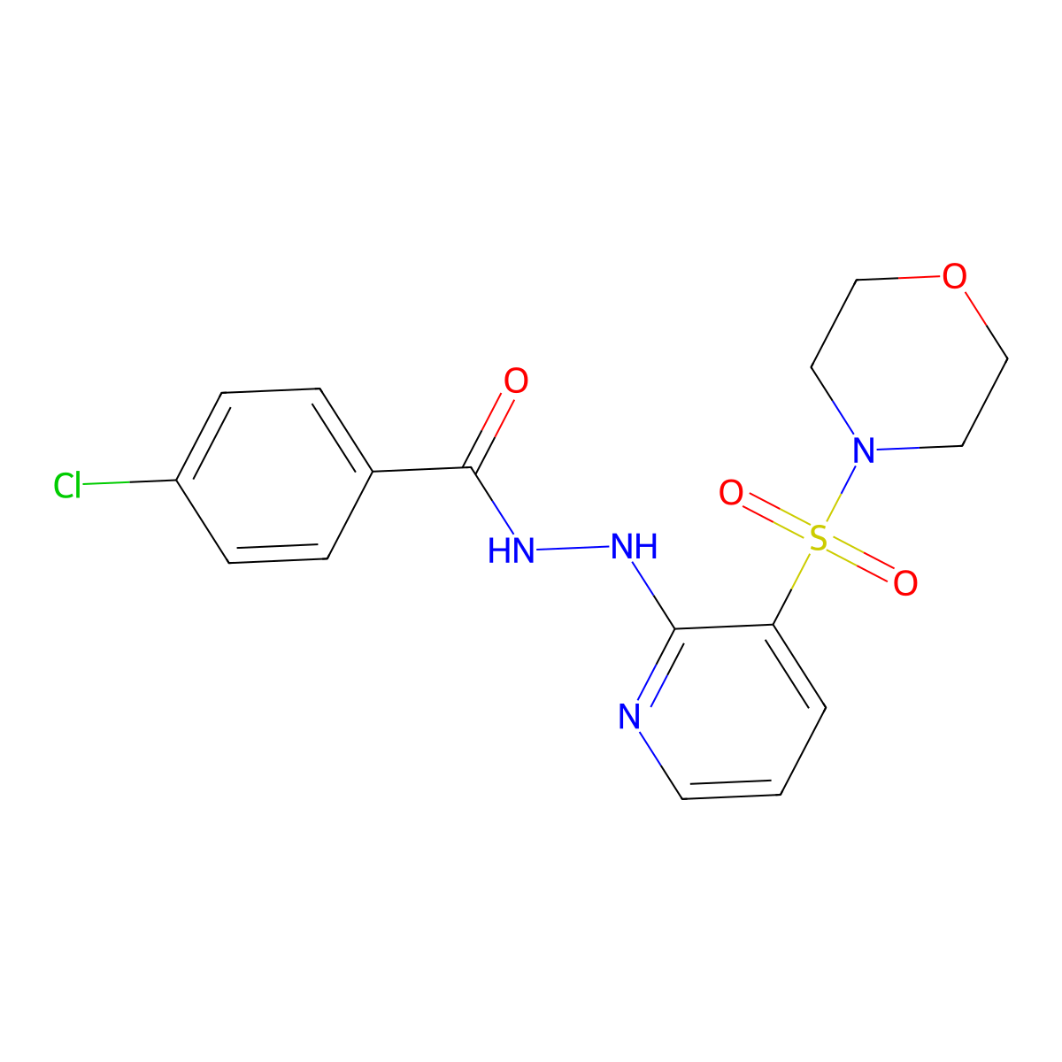 4-chloro-N'-[3-(morpholin-4-ylsulfonyl)pyridin-2-yl]benzohydrazide molecular structure, CAS 1774905-64-4