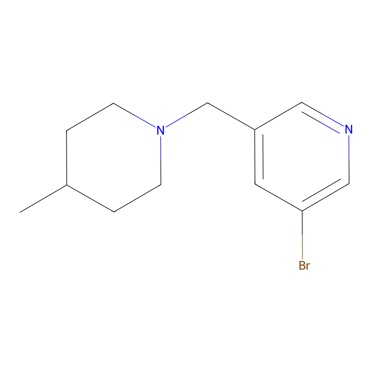 3-Bromo-5-((4-methylpiperidin-1-yl)methyl)pyridine molecular structure, CAS 1774953-11-5