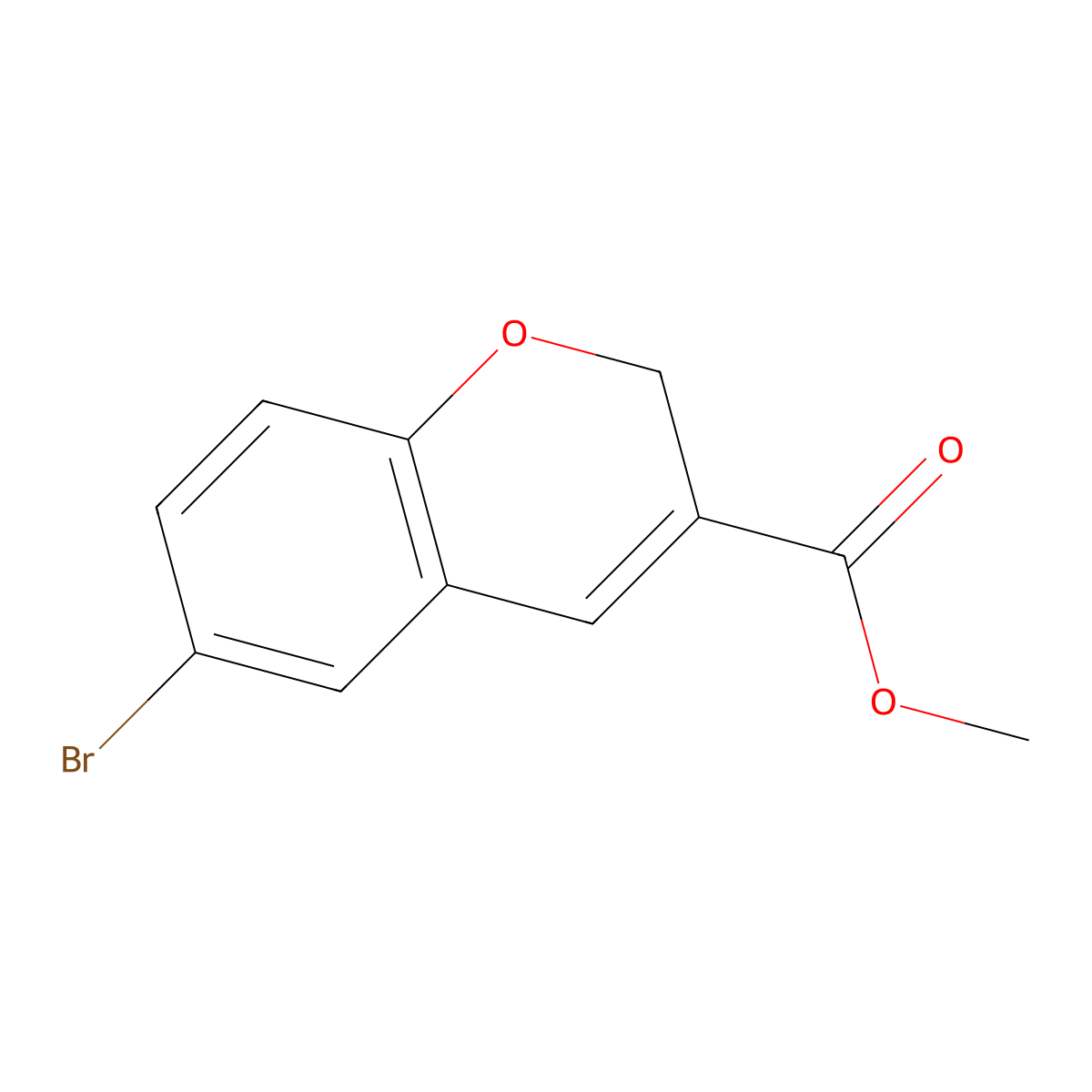 Methyl 6-bromo-2H-1-benzopyran-3-carboxylate molecular structure, CAS 177496-79-6