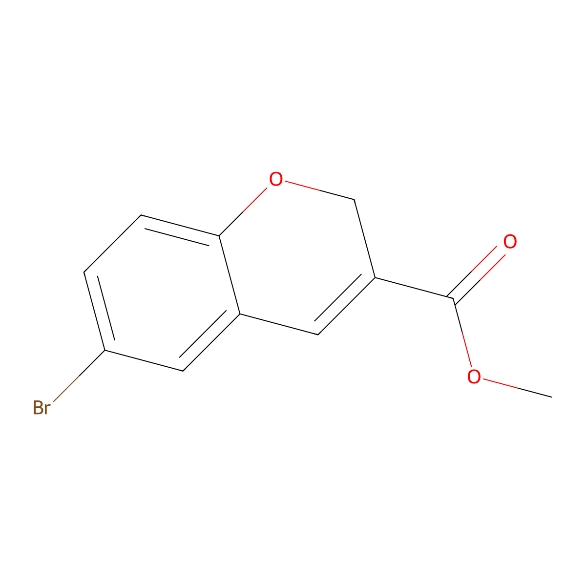 Methyl 6-bromo-2H-1-benzopyran-3-carboxylate molecular structure, CAS 177496-79-6