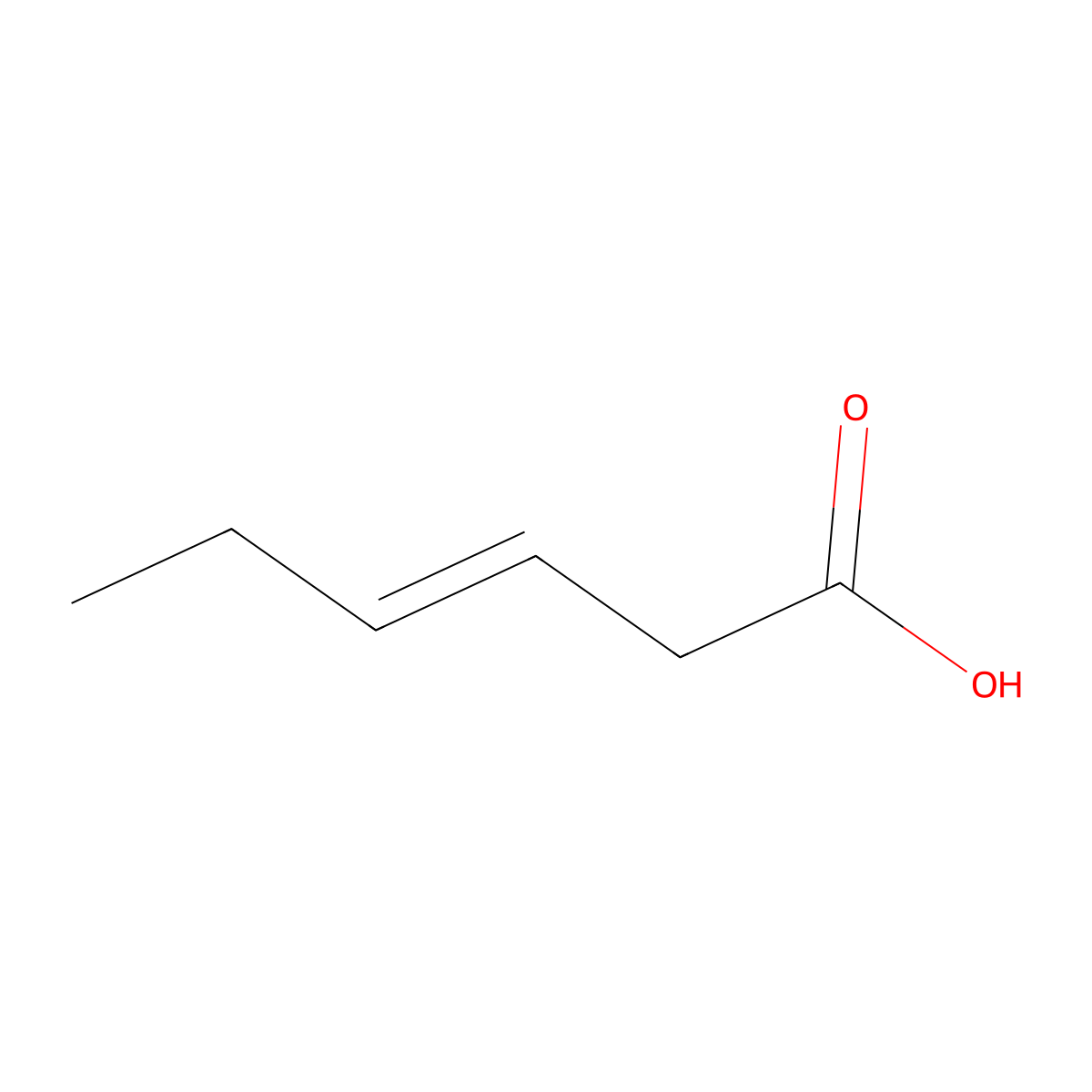 3-Hexenoic acid, (Z)- molecular structure, CAS 1775-43-5