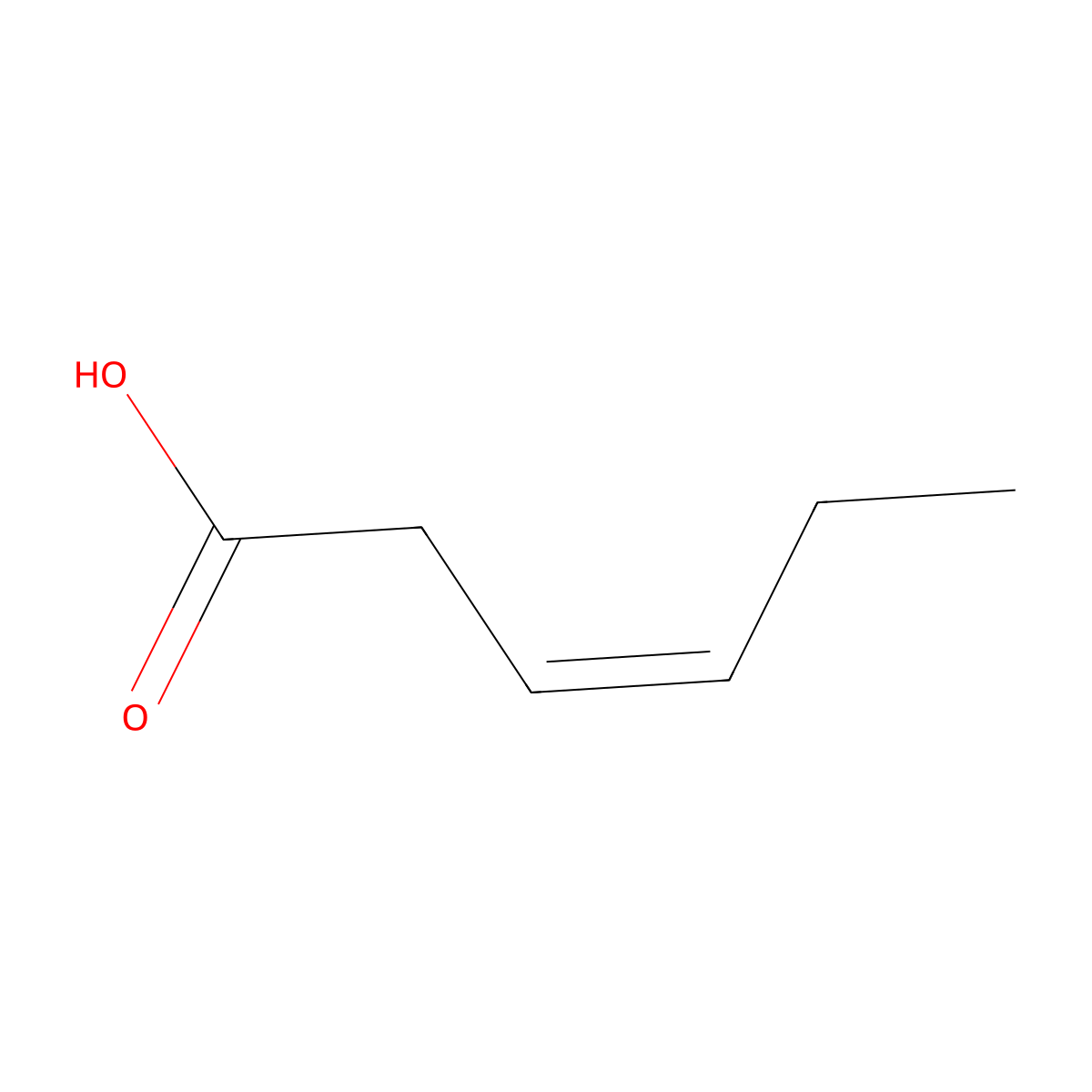 3-Hexenoic acid, (Z)- molecular structure, CAS 1775-43-5