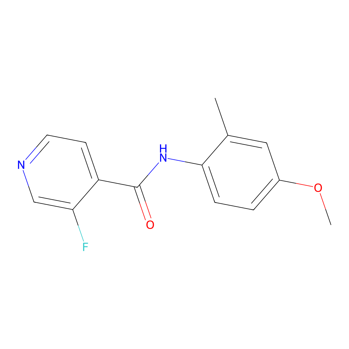 3-fluoro-N-(4-methoxy-2-methylphenyl)pyridine-4-carboxamide molecular structure, CAS 1775028-79-9