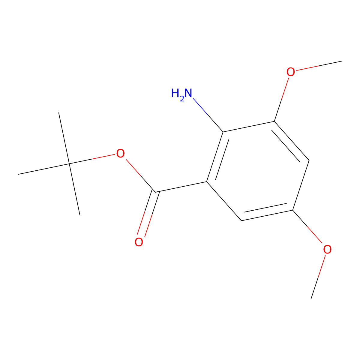 Tert-butyl 2-amino-3,5-dimethoxybenzoate molecular structure, CAS 1775086-82-2