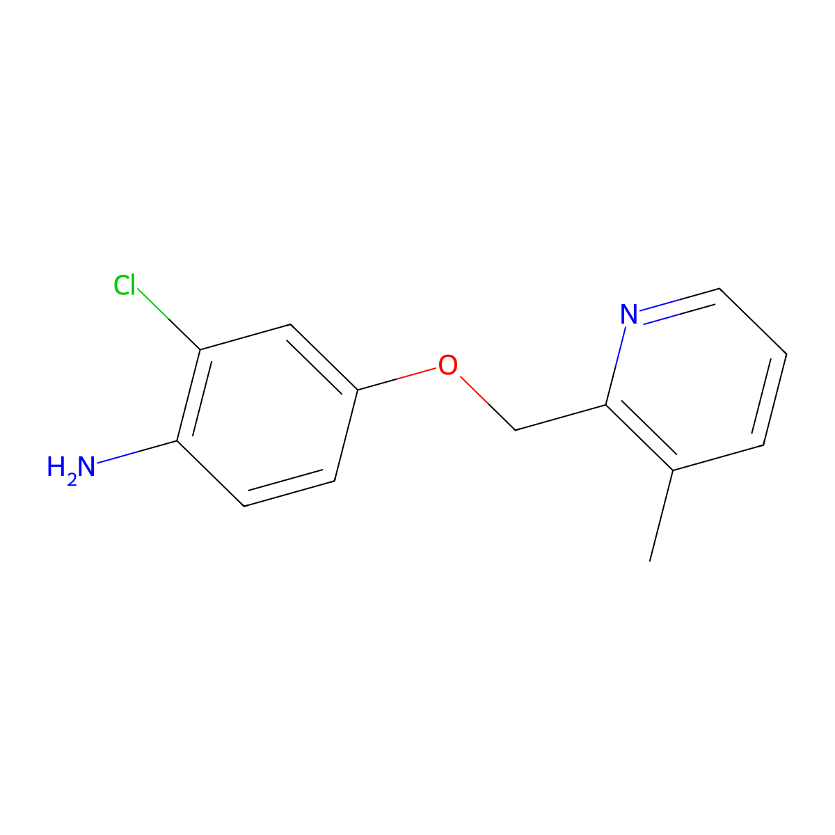2-Chloro-4-((3-methylpyridin-2-yl)methoxy)aniline molecular structure, CAS 1775098-31-1