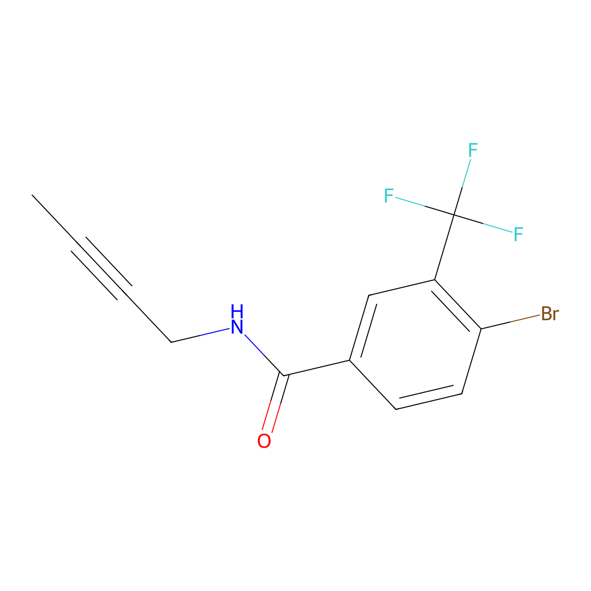 4-Bromo-N-2-butyn-1-yl-3-(trifluoromethyl)benzamide molecular structure, CAS 1775158-53-6