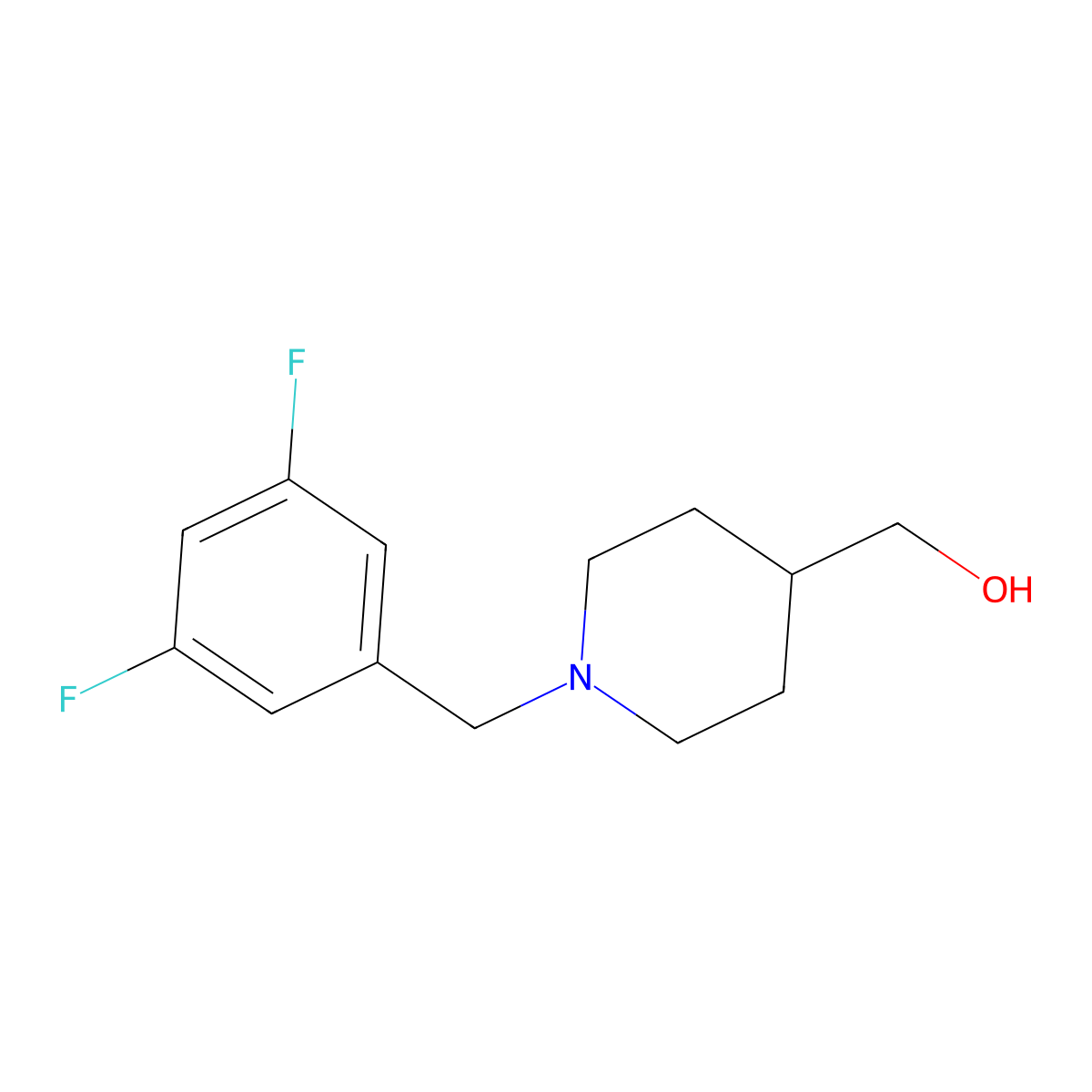 (1-(3,5-Difluorobenzyl)piperidin-4-yl)methanol molecular structure, CAS 1775193-81-1