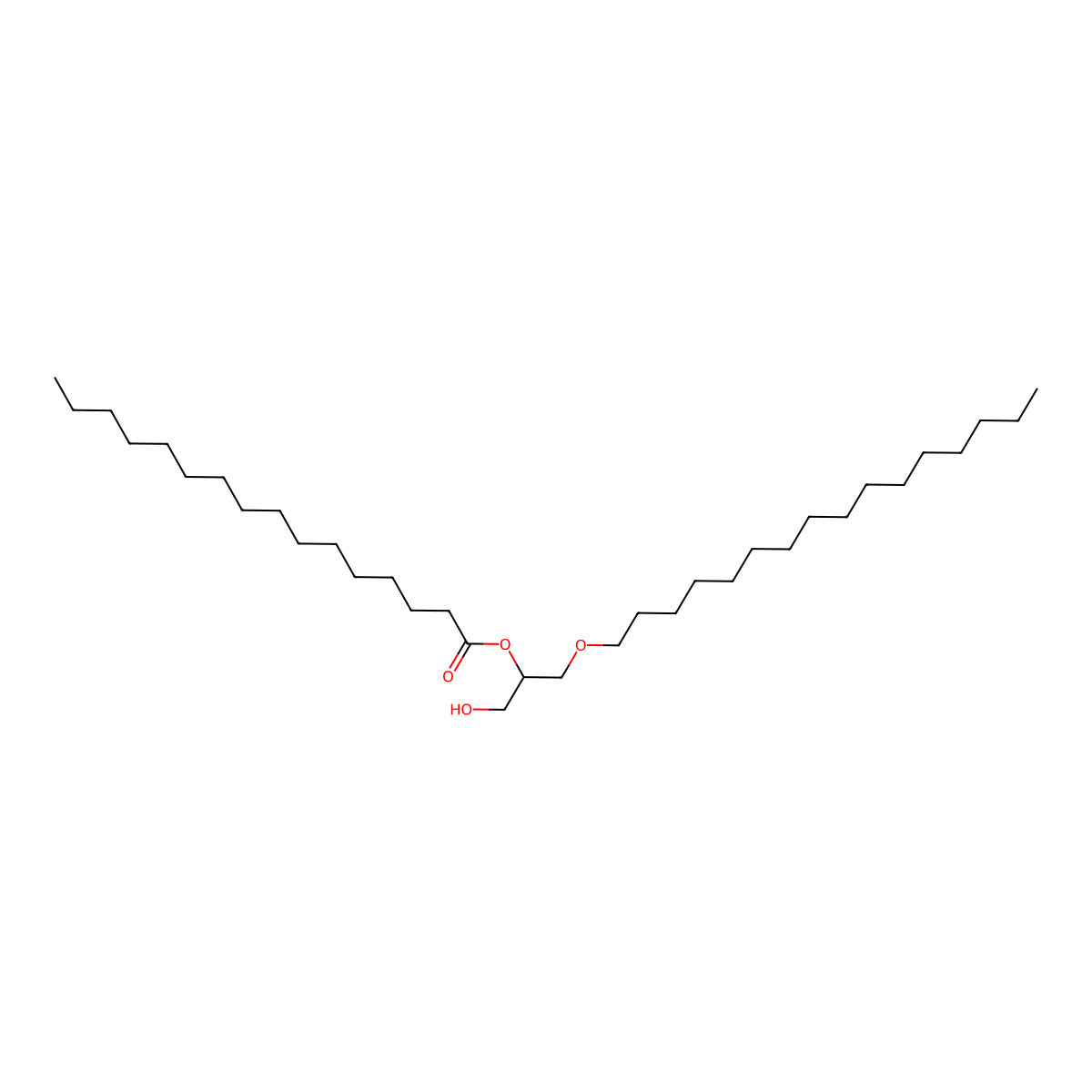 1-O-hexadecyl-2-O-palmitoylglycerol molecular structure, CAS 17752-41-9