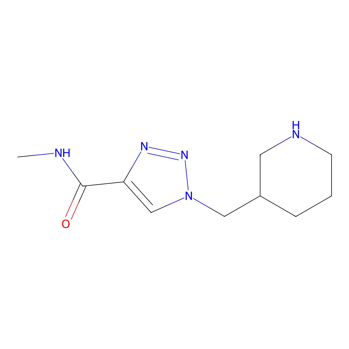N-methyl-1-[(piperidin-3-yl)methyl]-1H-1,2,3-triazole-4-carboxamide molecular structure, CAS 1775285-85-2