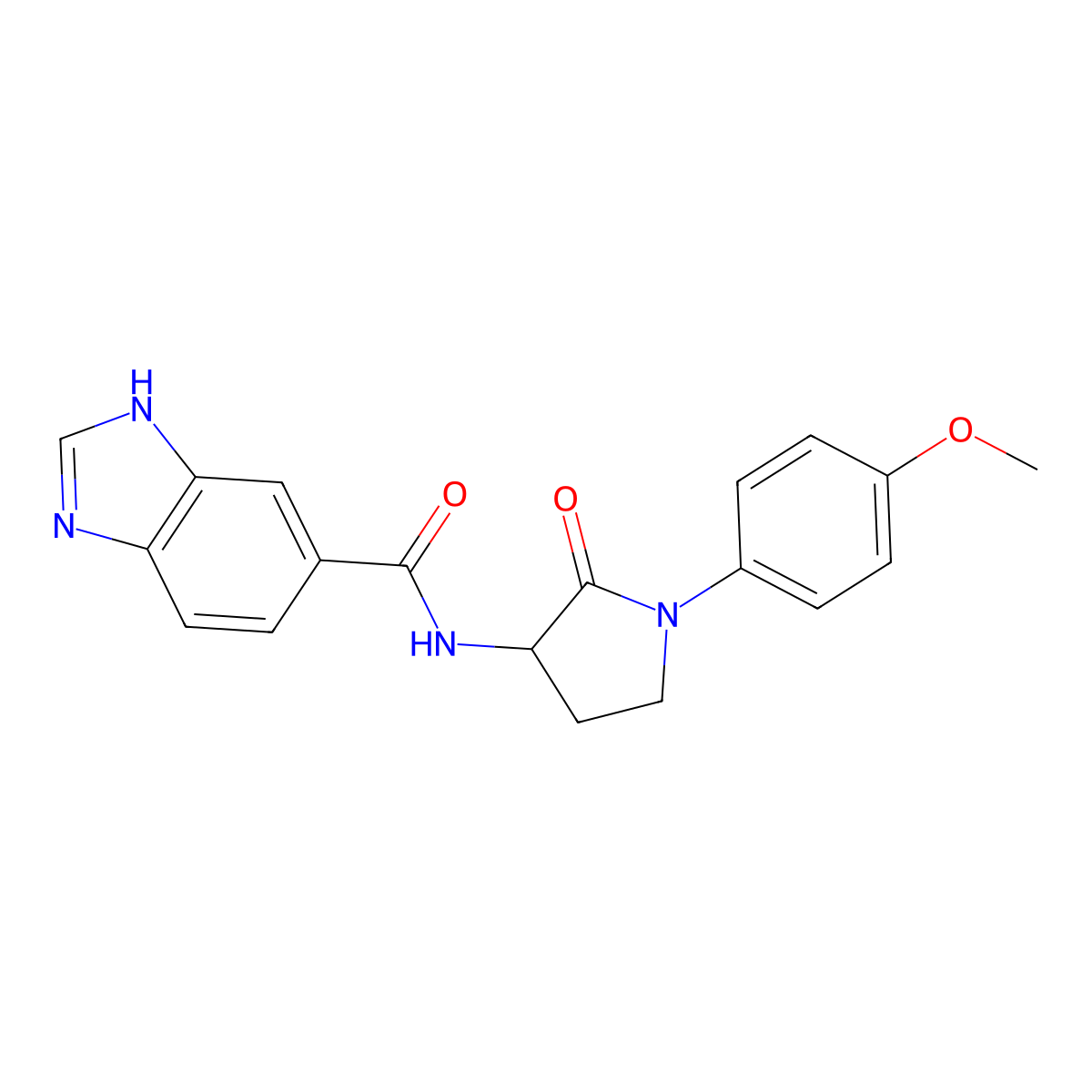 N-[1-(4-methoxyphenyl)-2-oxopyrrolidin-3-yl]-1H-1,3-benzodiazole-5-carboxamide molecular structure, CAS 1775296-53-1