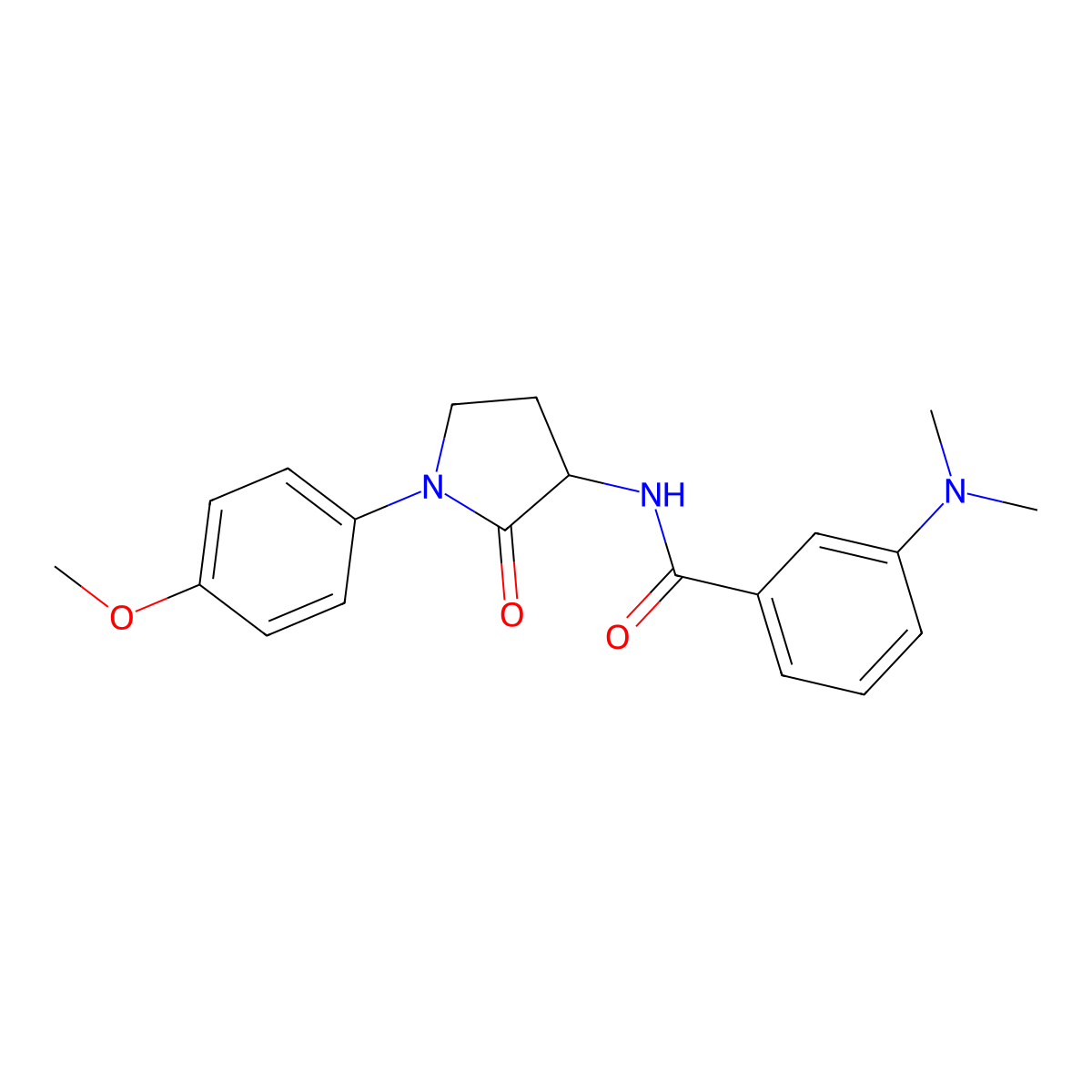 3-(dimethylamino)-N-[1-(4-methoxyphenyl)-2-oxopyrrolidin-3-yl]benzamide molecular structure, CAS 1775296-78-0