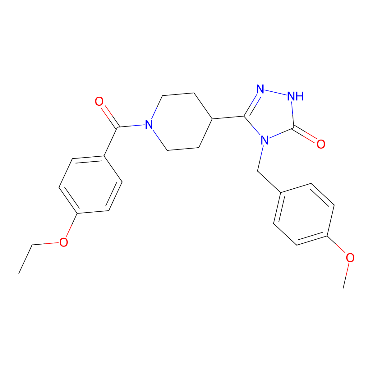 5-[1-(4-ethoxybenzoyl)piperidin-4-yl]-4-(4-methoxybenzyl)-2,4-dihydro-3H-1,2,4-triazol-3-one molecular structure, CAS 1775297-56-7