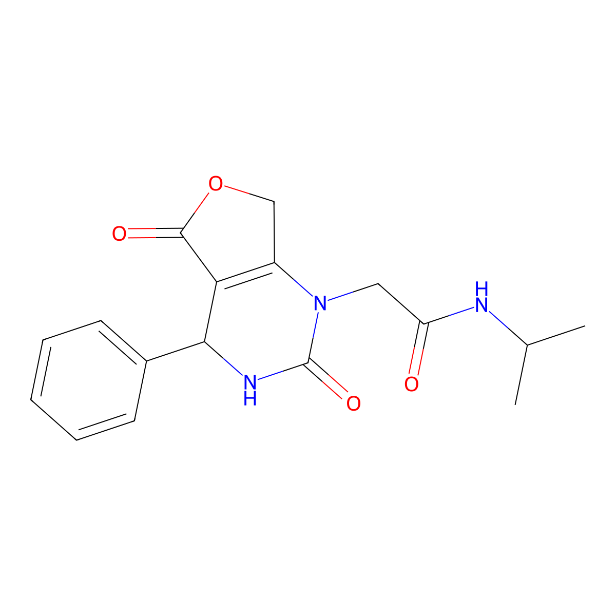2-(2,5-dioxo-4-phenyl-3,4,5,7-tetrahydrofuro[3,4-d]pyrimidin-1(2H)-yl)-N-isopropylacetamide molecular structure, CAS 1775297-71-6