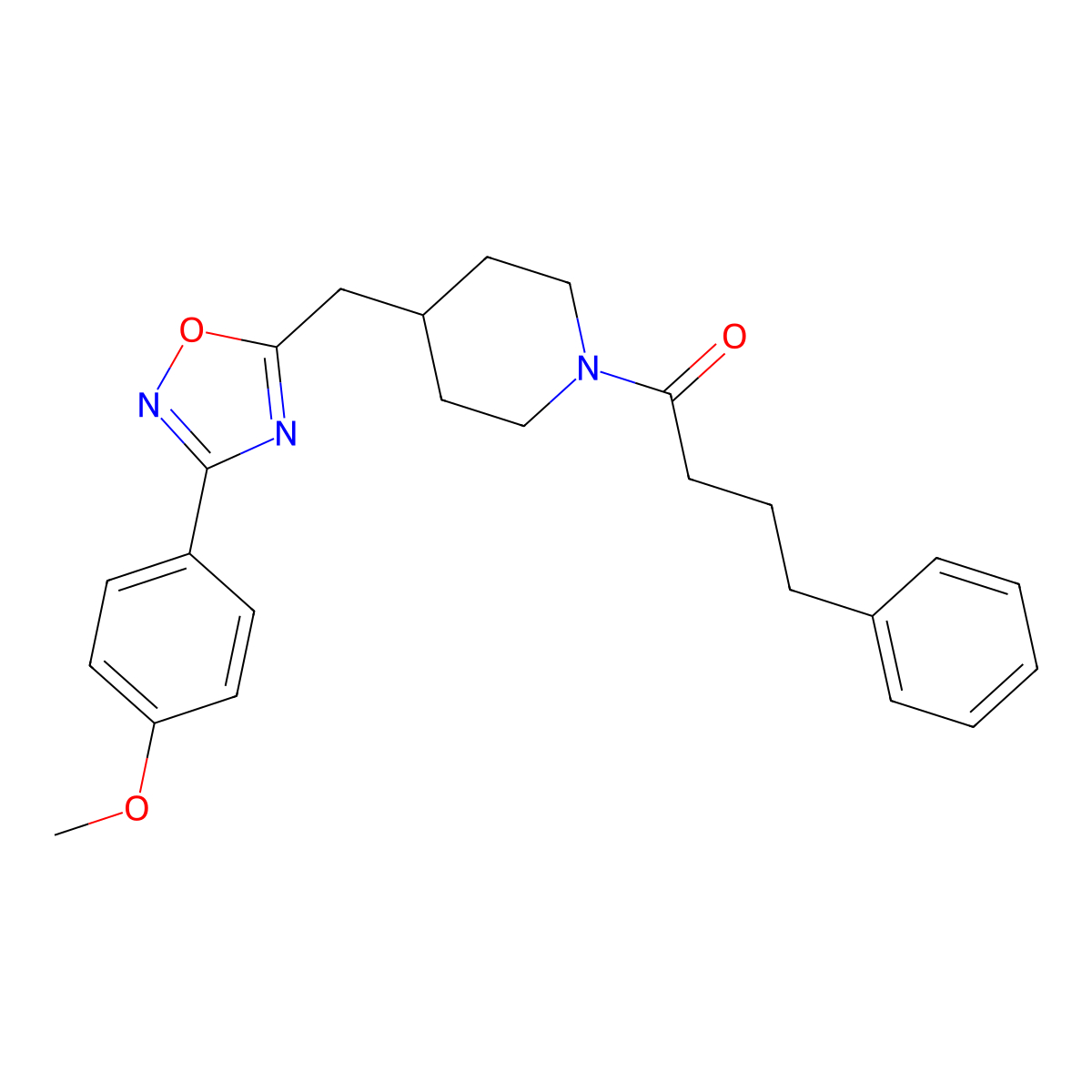 4-{[3-(4-Methoxyphenyl)-1,2,4-oxadiazol-5-yl]methyl}-1-(4-phenylbutanoyl)piperidine molecular structure, CAS 1775297-98-7