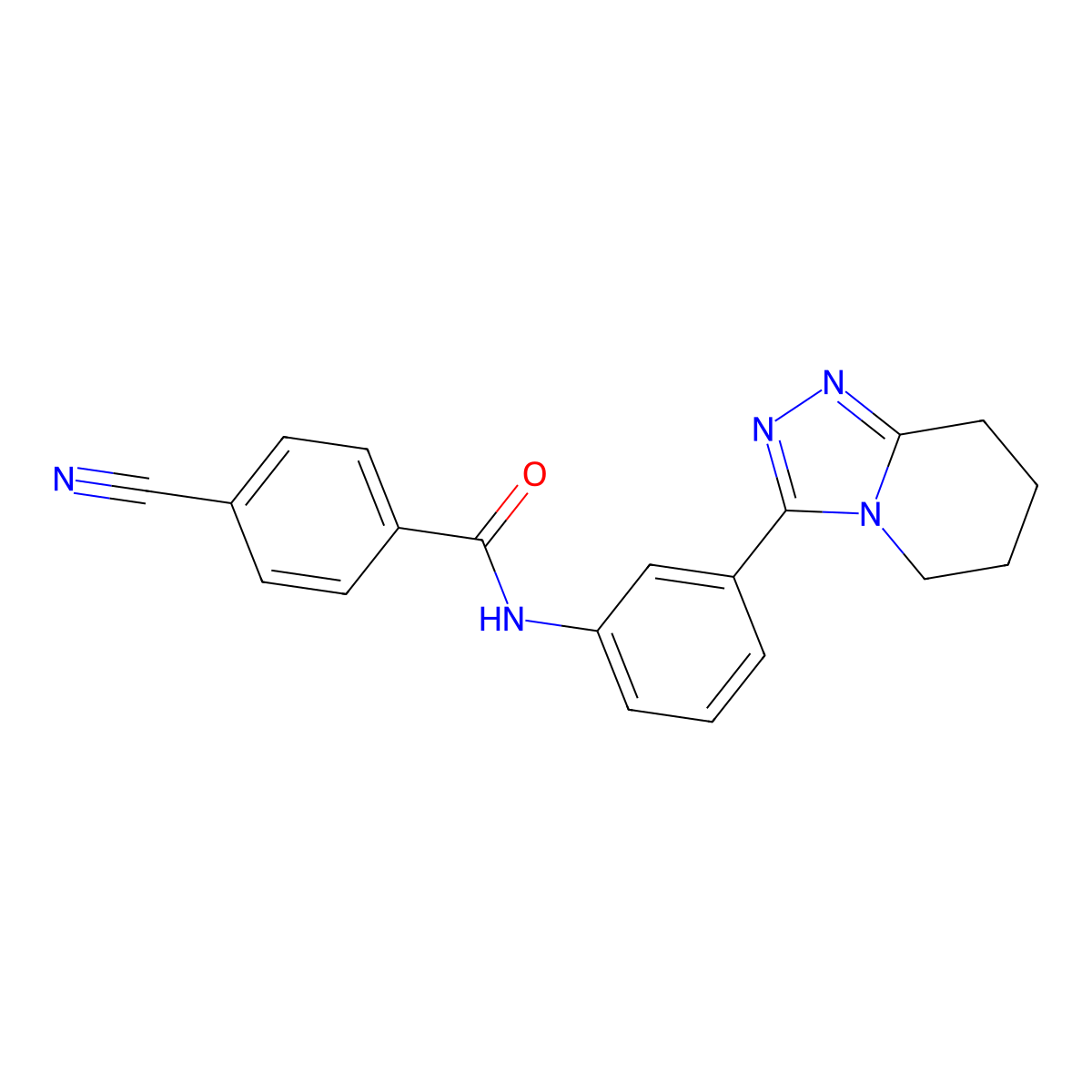 4-cyano-N-[3-(5,6,7,8-tetrahydro[1,2,4]triazolo[4,3-a]pyridin-3-yl)phenyl]benzamide molecular structure, CAS 1775298-73-1