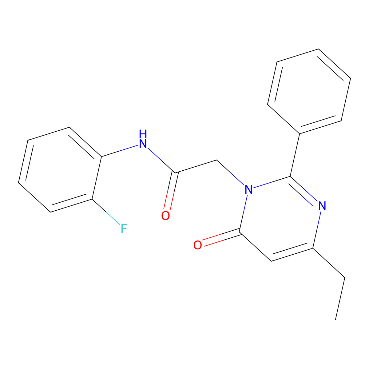 2-(4-Ethyl-6-oxo-2-phenyl-1,6-dihydropyrimidin-1-YL)-N-(2-fluorophenyl)acetamide molecular structure, CAS 1775299-59-6