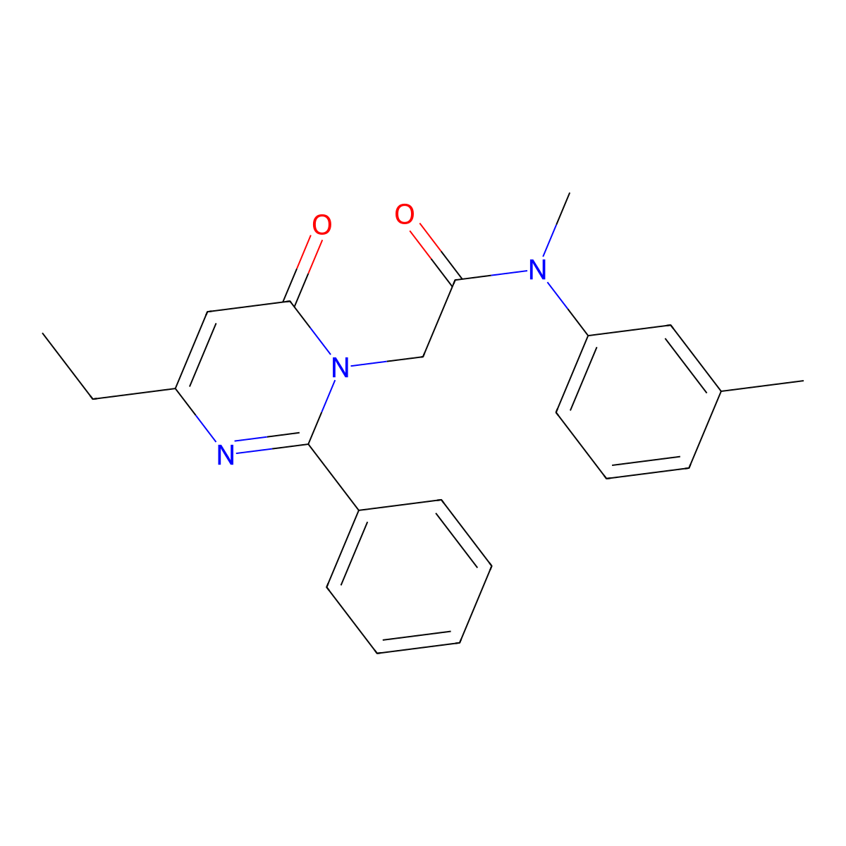 2-(4-Ethyl-6-oxo-2-phenyl-1,6-dihydropyrimidin-1-YL)-N-methyl-N-(3-methylphenyl)acetamide molecular structure, CAS 1775299-68-7