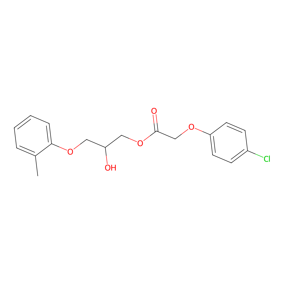 2-Hydroxy-3-(2-methylphenoxy)propyl (4-chlorophenoxy)acetate molecular structure, CAS 17753-06-9