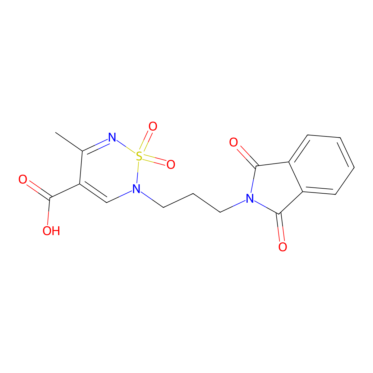 2-[3-(1,3-dioxo-2,3-dihydro-1H-isoindol-2-yl)propyl]-5-methyl-1,1-dioxo-2H-1lambda6,2,6-thiadiazine-4-carboxylic acid molecular structure, CAS 1775302-11-8
