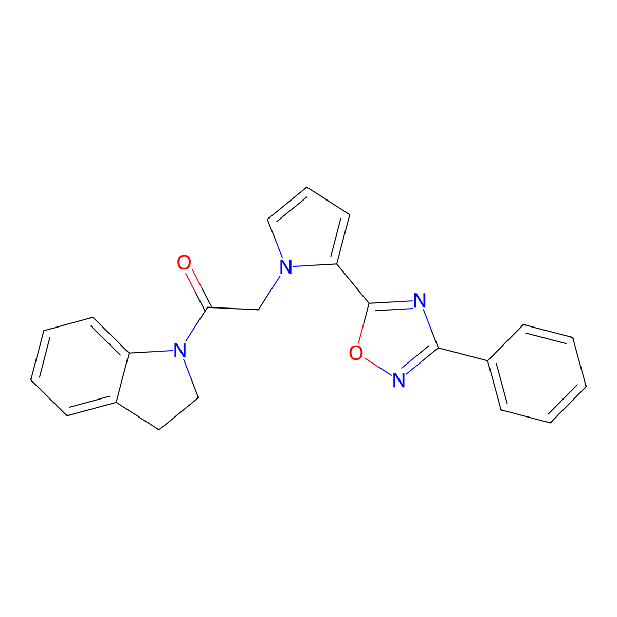 1-(2,3-Dihydro-1H-indol-1-YL)-2-[2-(3-phenyl-1,2,4-oxadiazol-5-YL)-1H-pyrrol-1-YL]ethan-1-one molecular structure, CAS 1775302-56-1