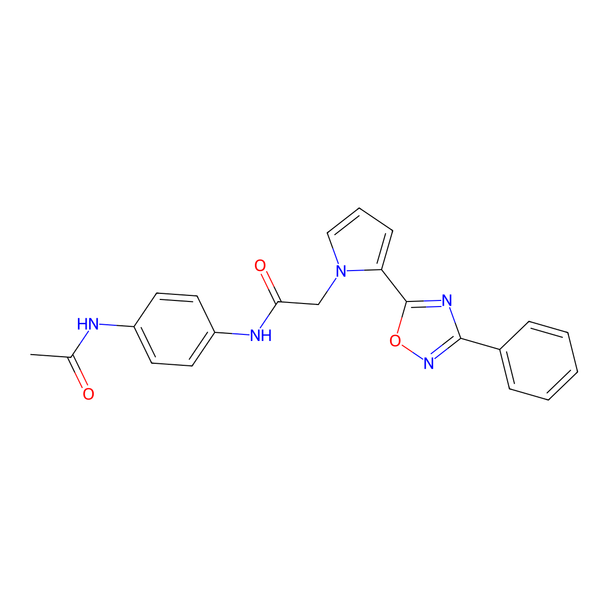 N-(4-Acetamidophenyl)-2-[2-(3-phenyl-1,2,4-oxadiazol-5-YL)-1H-pyrrol-1-YL]acetamide molecular structure, CAS 1775302-63-0
