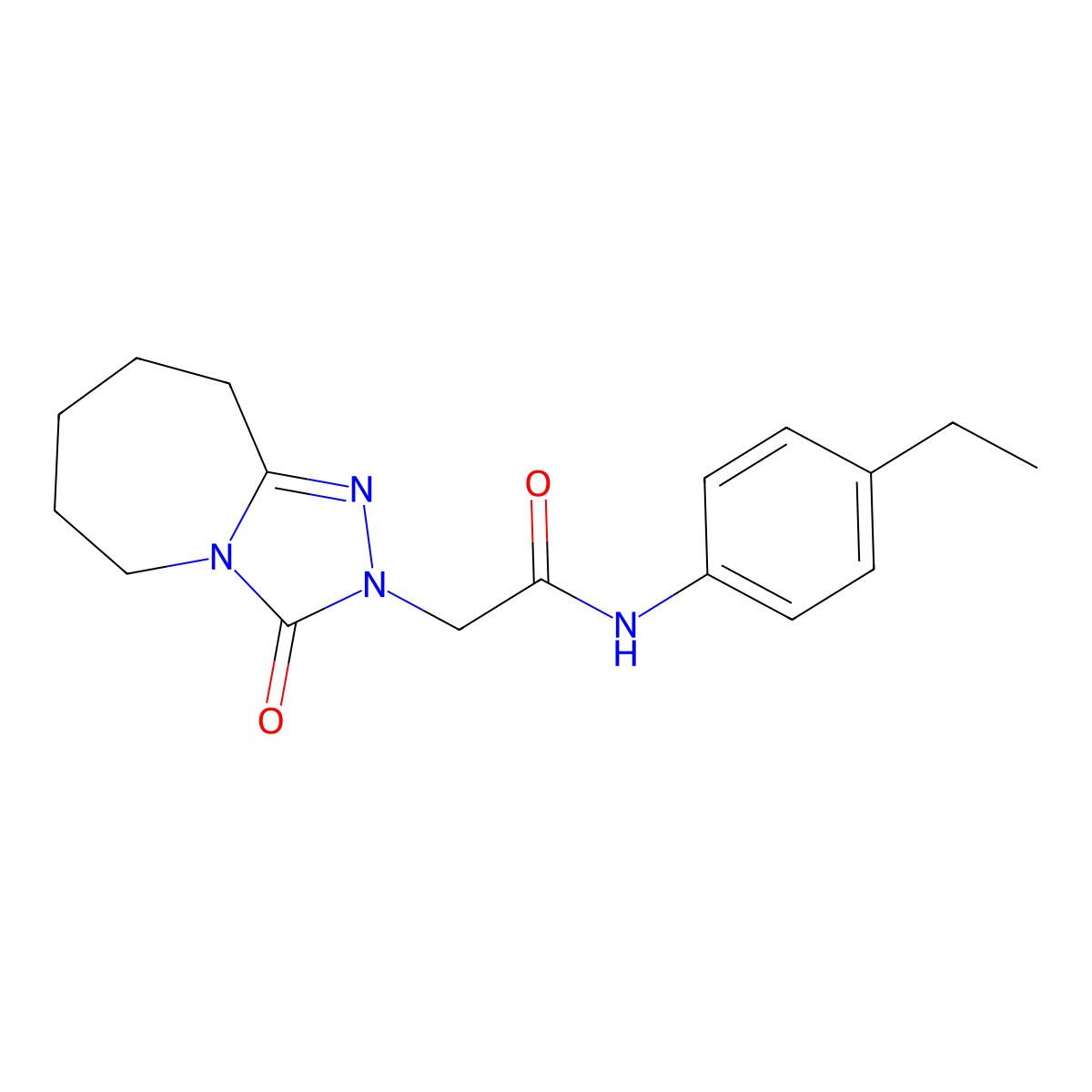 N-(4-Ethylphenyl)-2-{3-oxo-2H,3H,5H,6H,7H,8H,9H-[1,2,4]triazolo[4,3-A]azepin-2-YL}acetamide molecular structure, CAS 1775304-23-8