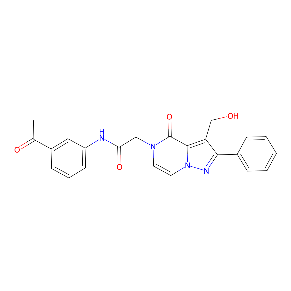 N-(3-Acetylphenyl)-2-[3-(hydroxymethyl)-4-oxo-2-phenyl-4H,5H-pyrazolo[1,5-A]pyrazin-5-YL]acetamide molecular structure, CAS 1775306-37-0