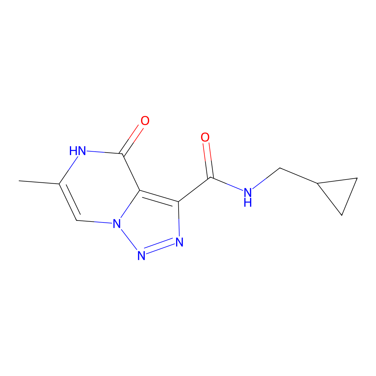 N-(cyclopropylmethyl)-6-methyl-4-oxo-4,5-dihydro[1,2,3]triazolo[1,5-a]pyrazine-3-carboxamide molecular structure, CAS 1775309-02-8