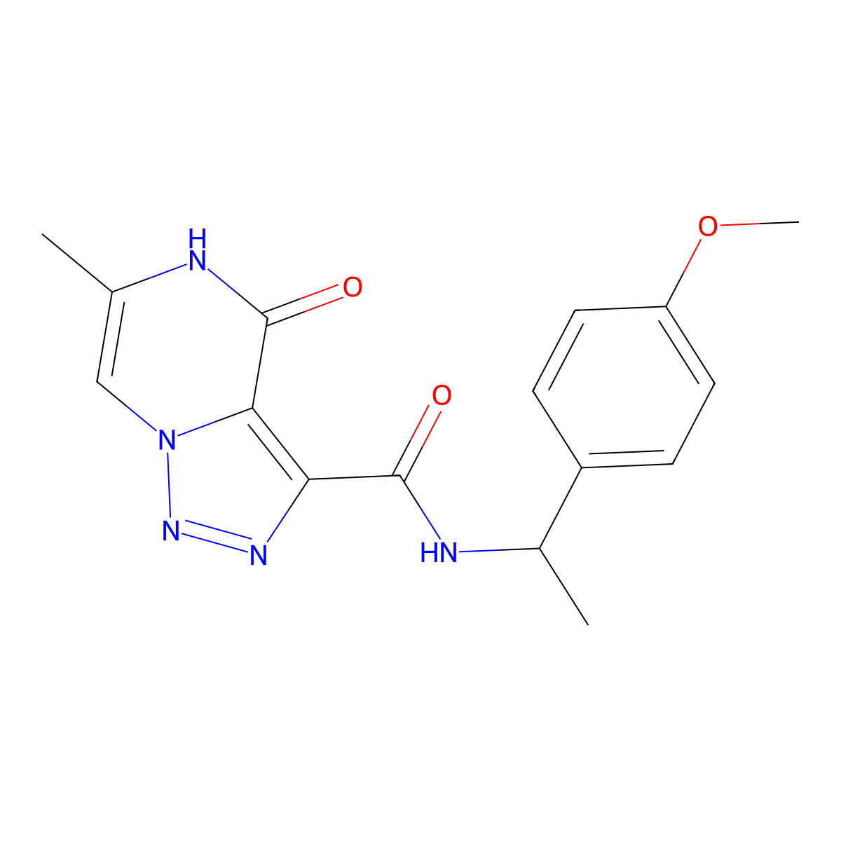 N-[1-(4-methoxyphenyl)ethyl]-6-methyl-4-oxo-4,5-dihydro[1,2,3]triazolo[1,5-a]pyrazine-3-carboxamide molecular structure, CAS 1775309-05-1