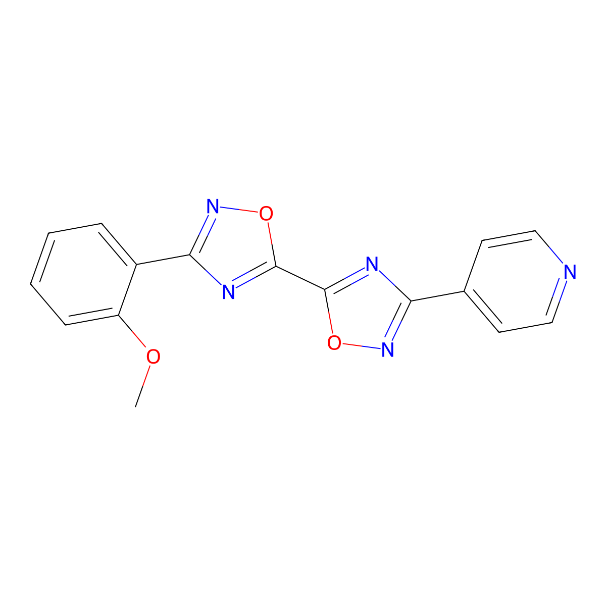 3-(2-Methoxyphenyl)-3'-pyridin-4-yl-5,5'-bi-1,2,4-oxadiazole molecular structure, CAS 1775309-77-7